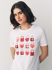 PS Paul Smith Heart Padlock Graphic T-Shirt - Image 4 of 6