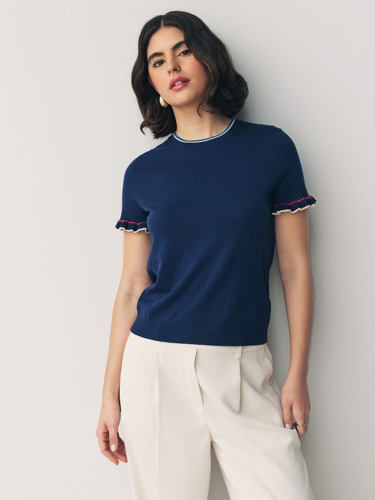 PS Paul Smith Knitted Short Sleeve Tipped T-Shirt - Image 1 of 7