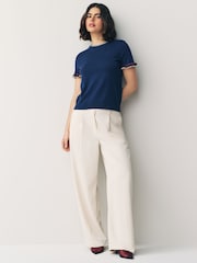 PS Paul Smith Knitted Short Sleeve Tipped T-Shirt - Image 2 of 7