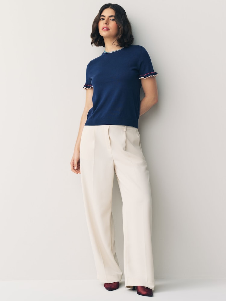 PS Paul Smith Knitted Short Sleeve Tipped T-Shirt - Image 2 of 7