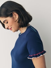PS Paul Smith Knitted Short Sleeve Tipped T-Shirt - Image 6 of 7