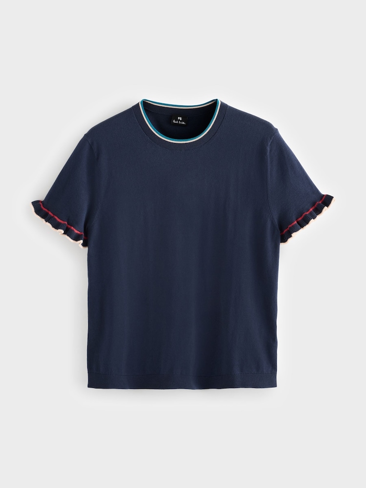 PS Paul Smith Knitted Short Sleeve Tipped T-Shirt - Image 7 of 7