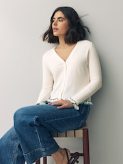 Bela - PS Paul Smith Knitted V-Neck Button Through Wool Blend Cardigan - Slika 3 iz 5
