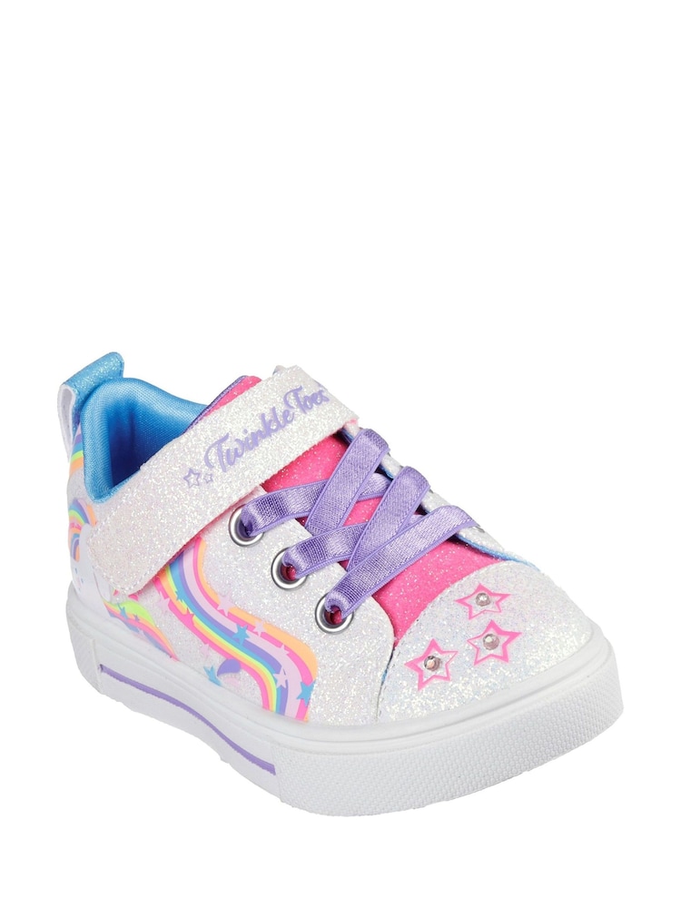 Skechers White Twinkle Sparks Whimsical Shimmer Trainers - Image 2 of 2
