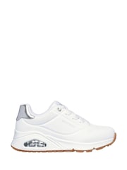 Skechers White/Grey Girls Uno Gen1  Trainers - Image 1 of 2