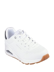 Skechers White/Grey Girls Uno Gen1  Trainers - Image 2 of 2