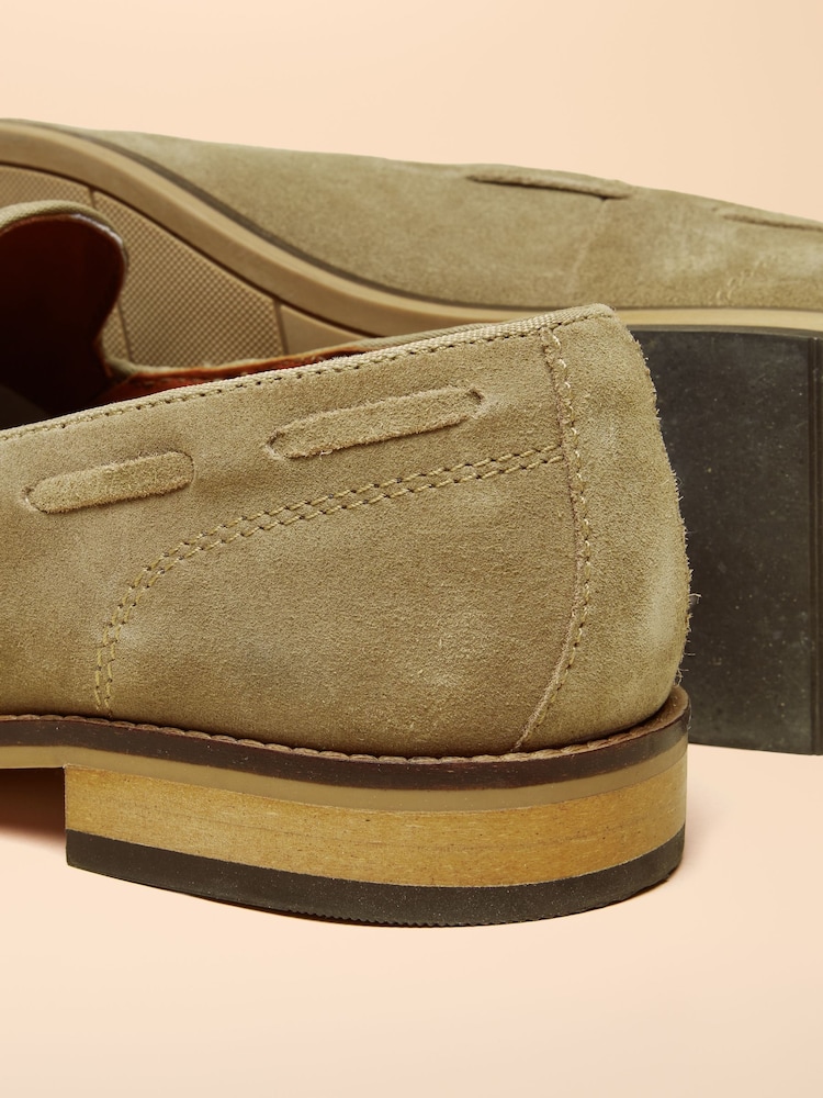 Joules Neutral Suede Tassel Loafers - Image 5 of 5 Joules Neutral Suede Tassel Loafers - Image 5 of 5