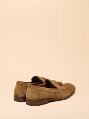 Joules Tan Brown Suede Tassel Loafers - Image 2 of 6