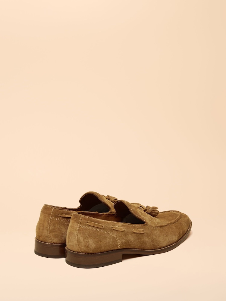 Joules Tan Brown Suede Tassel Loafers - Image 2 of 5 Joules Tan Brown Suede Tassel Loafers - Image 2 of 5