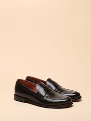 Joules Black Leather Saddle Loafers - Image 1 of 6