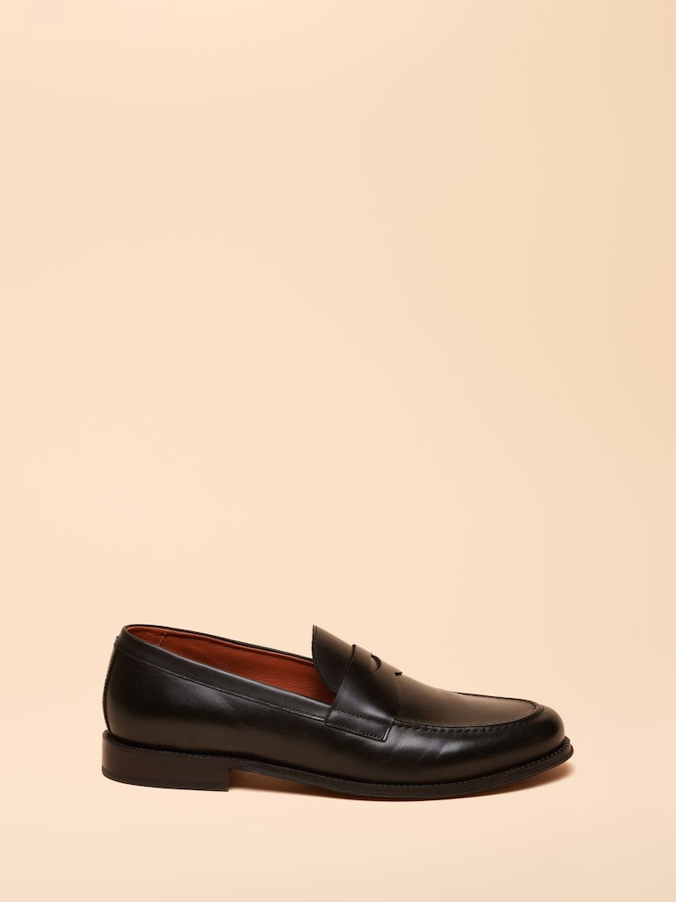 Joules Black Leather Saddle Loafers - Image 2 of 6