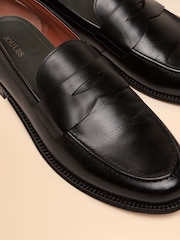 Joules Black Leather Saddle Loafers - Image 6 of 6