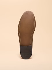 Joules Tan Brown Leather Saddle Loafers - Image 4 of 6