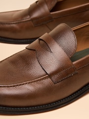 Joules Tan Brown Leather Saddle Loafers - Image 5 of 6