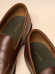 Joules Tan Brown Leather Saddle Loafers - Image 6 of 6