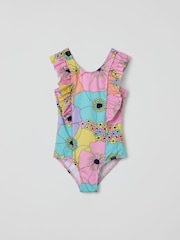 Polarn O Pyret Pink Flower Print Swimsuit - Image 1 of 3