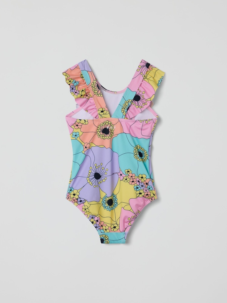 Polarn O Pyret Pink Flower Print Swimsuit - Image 2 of 3