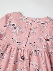 Polarn O Pyret Pink Floral Print Dress - Image 3 of 5