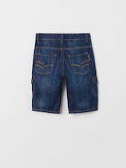 Polarn O Pyret Blue 100% Organic Cotton Cargo Shorts - Image 3 of 6