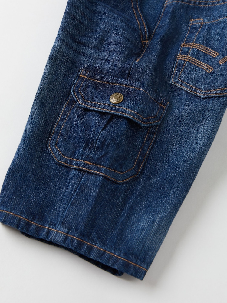 Polarn O Pyret Blue 100% Organic Cotton Cargo Shorts - Image 6 of 6