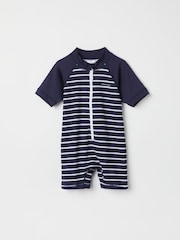 Polarn O Pyret Blue Striped Sunsafe UV Swimsuit - Image 1 of 4