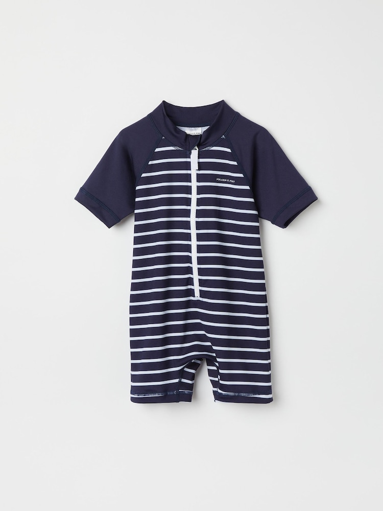 Polarn O Pyret Blue Striped Sunsafe UV Swimsuit - Image 1 of 4