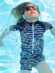 Polarn O Pyret Blue Striped Sunsafe UV Swimsuit - Image 4 of 4