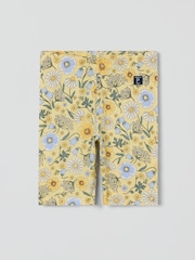 Polarn O Pyret Yellow Viscose Floral Cycling Shorts - Image 1 of 2