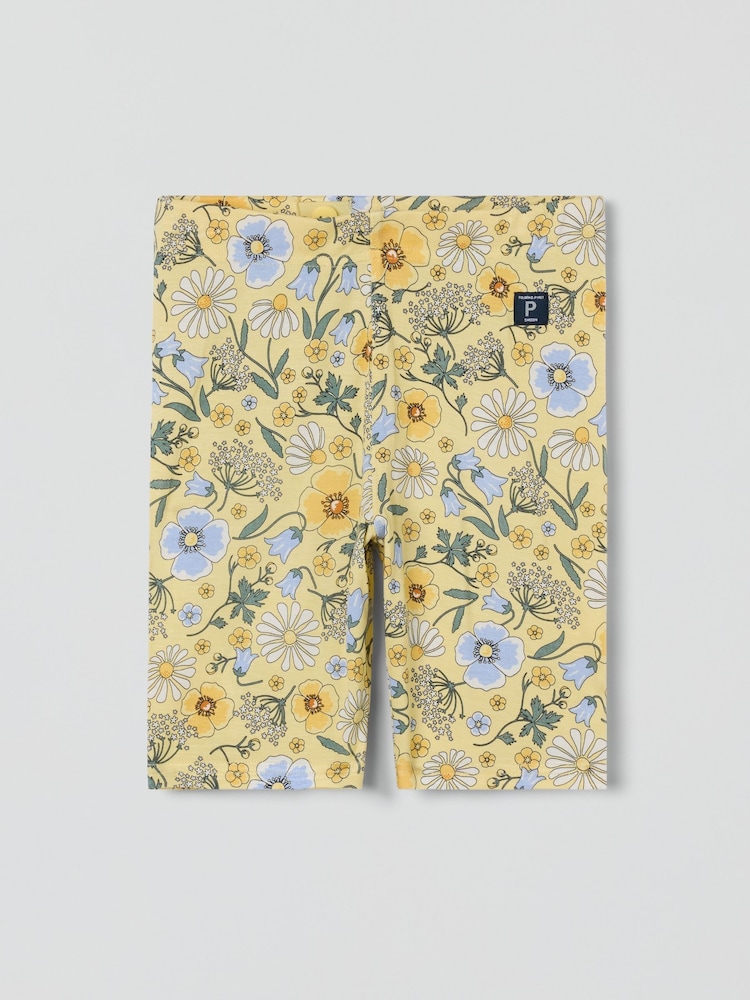Polarn O Pyret Yellow Viscose Floral Cycling Shorts - Image 1 of 2