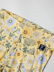 Polarn O Pyret Yellow Viscose Floral Cycling Shorts - Image 2 of 2