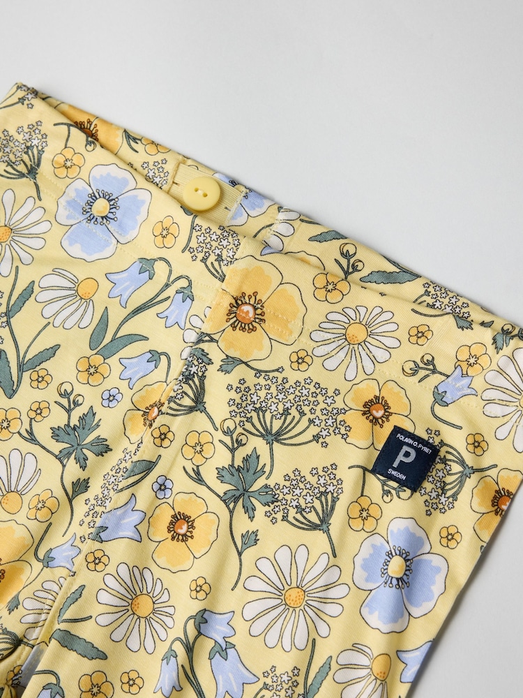 Polarn O Pyret Yellow Viscose Floral Cycling Shorts - Image 2 of 2