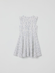 Polarn O Pyret White Short Sleeved Floral Print Dress - Image 4 of 6