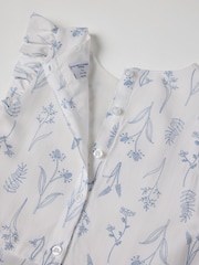 Polarn O Pyret White Short Sleeved Floral Print Dress - Image 5 of 6