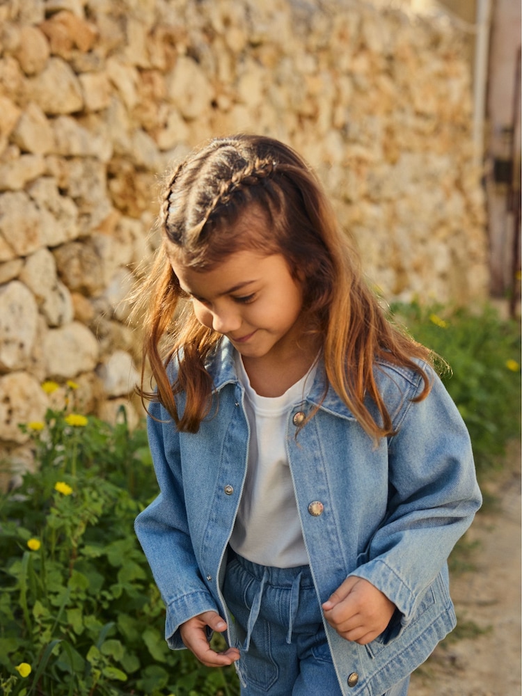 Polarn O Pyret Blue Lightweight 100% Organic Cotton Denim Jacket - Image 1 of 5