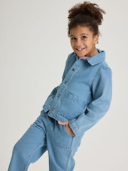 Polarn O Pyret Blue Lightweight 100% Organic Cotton Denim Jacket - Image 3 of 5