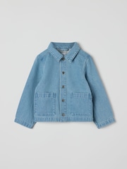 Polarn O Pyret Blue Lightweight 100% Organic Cotton Denim Jacket - Image 4 of 5