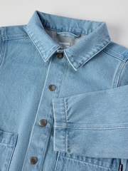 Polarn O Pyret Blue Lightweight 100% Organic Cotton Denim Jacket - Image 5 of 5