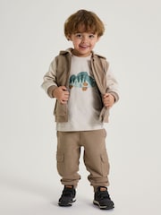 Polarn O Pyret Natural 100% Organic Cotton Cargo Joggers - Image 1 of 6