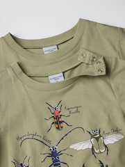 Polarn O Pyret Green 100% Organic Cotton Ladybird Print T-Shirt - Image 3 of 5