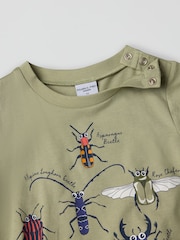 Polarn O Pyret Green 100% Organic Cotton Ladybird Print T-Shirt - Image 4 of 5
