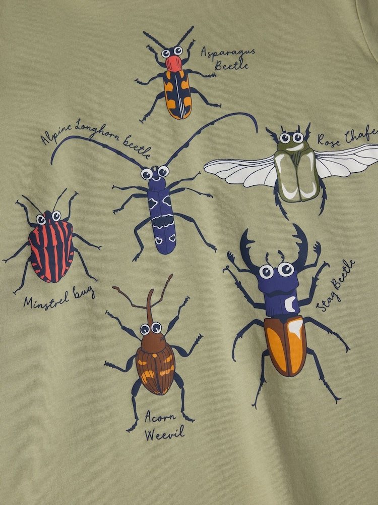 Polarn O Pyret Green 100% Organic Cotton Ladybird Print T-Shirt - Image 5 of 5