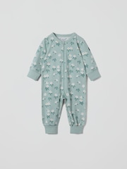 Polarn O Pyret Green Floral Print Sleepsuit - Image 3 of 5