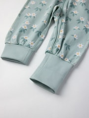 Polarn O Pyret Green Floral Print Sleepsuit - Image 5 of 5