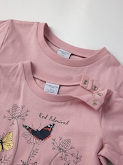 Polarn O Pyret Pink 100% Organic Cotton Ladybird Print T-Shirt - Image 4 of 6