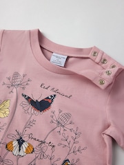 Polarn O Pyret Pink 100% Organic Cotton Ladybird Print T-Shirt - Image 5 of 6