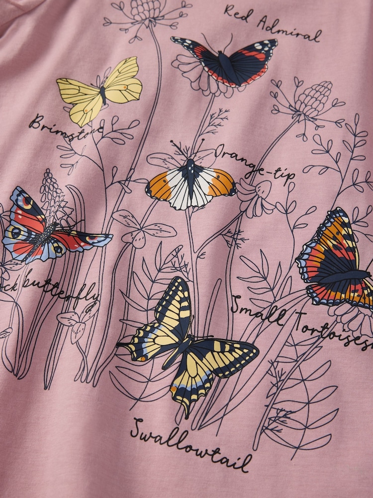 Polarn O Pyret Pink 100% Organic Cotton Ladybird Print T-Shirt - Image 6 of 6