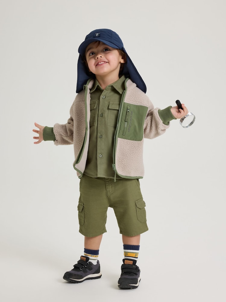 Polarn O Pyret Green 100% Organic Cotton Cargo Shorts - Image 2 of 5