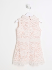 River Island Pink Light Girls Lace Collar Shirt Dress - Image 2 of 4