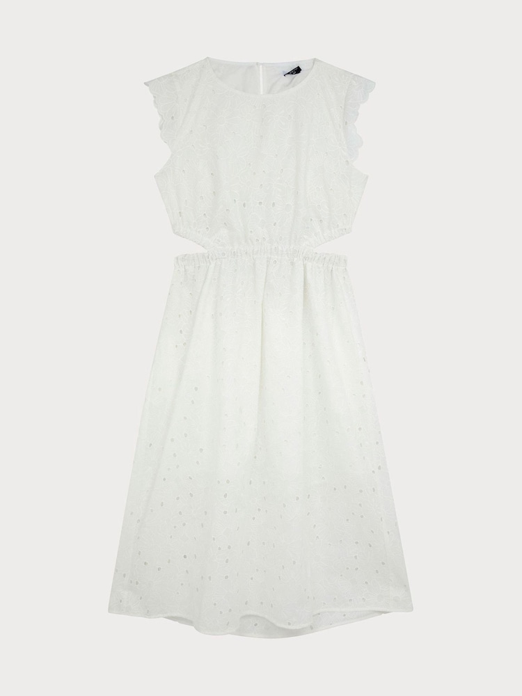 PS Paul Smith Broderie Detail Midi White Dress - Image 1 of 3