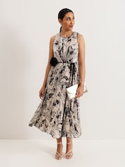 Phase Eight Black Petite Sandra Printed Dress - Image 1 of 6